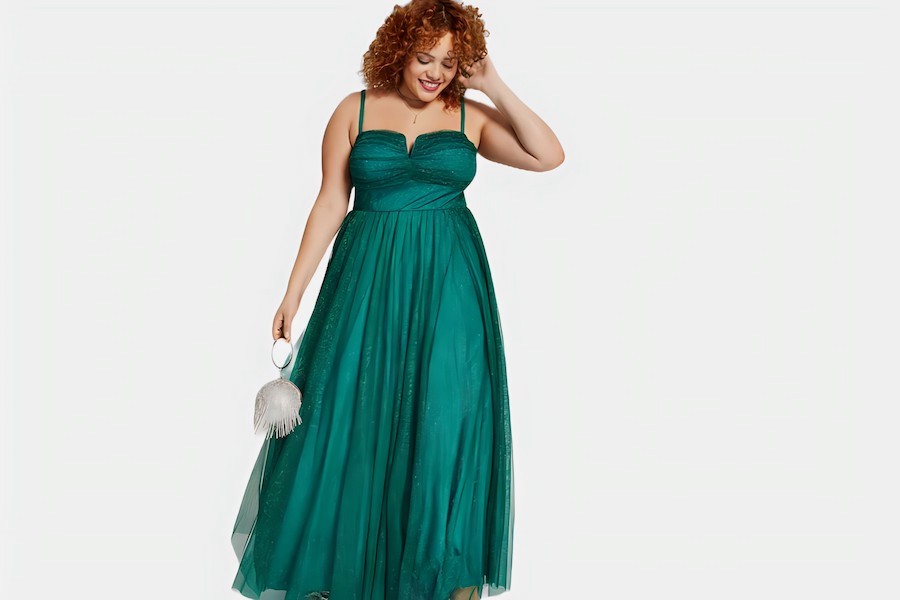 Trendy Plus Size Tulle A-Line Evening Gown by City Studios