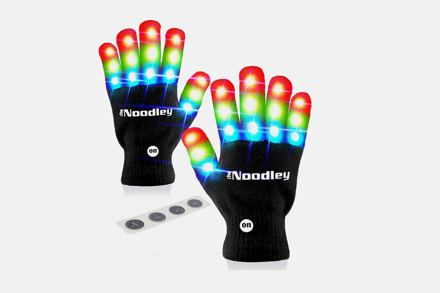 The Noodley Flashing LED Finger Light Gloves