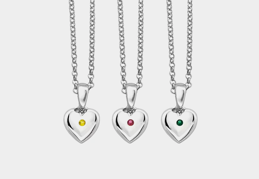 DIAMOND GEMSTONE HEART NECKLACE - LITTLE DIVA