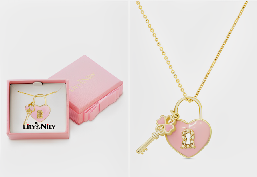 CHARMING HEART LOCK PENDANT  - LILY NILY