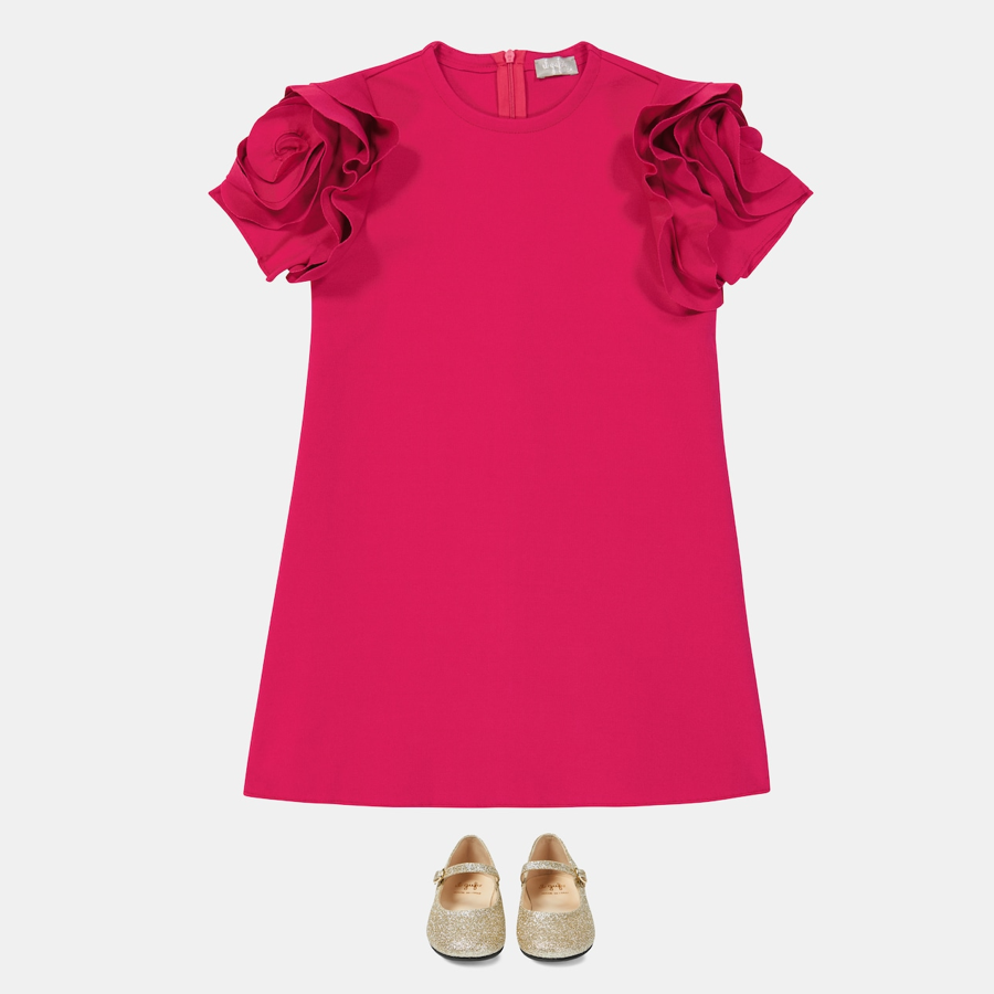 Il Gufo Fuxia Ruffle Dress