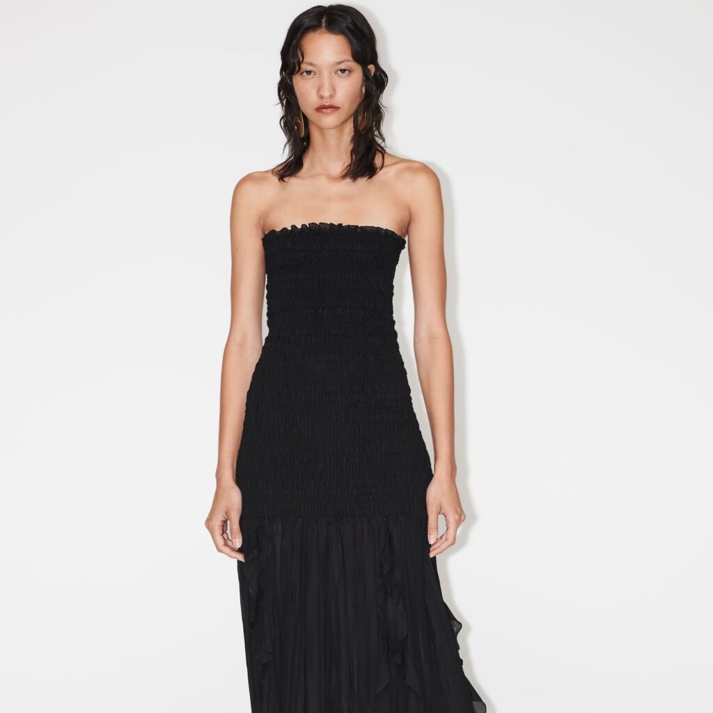 Zara Ruched Strapless Dress