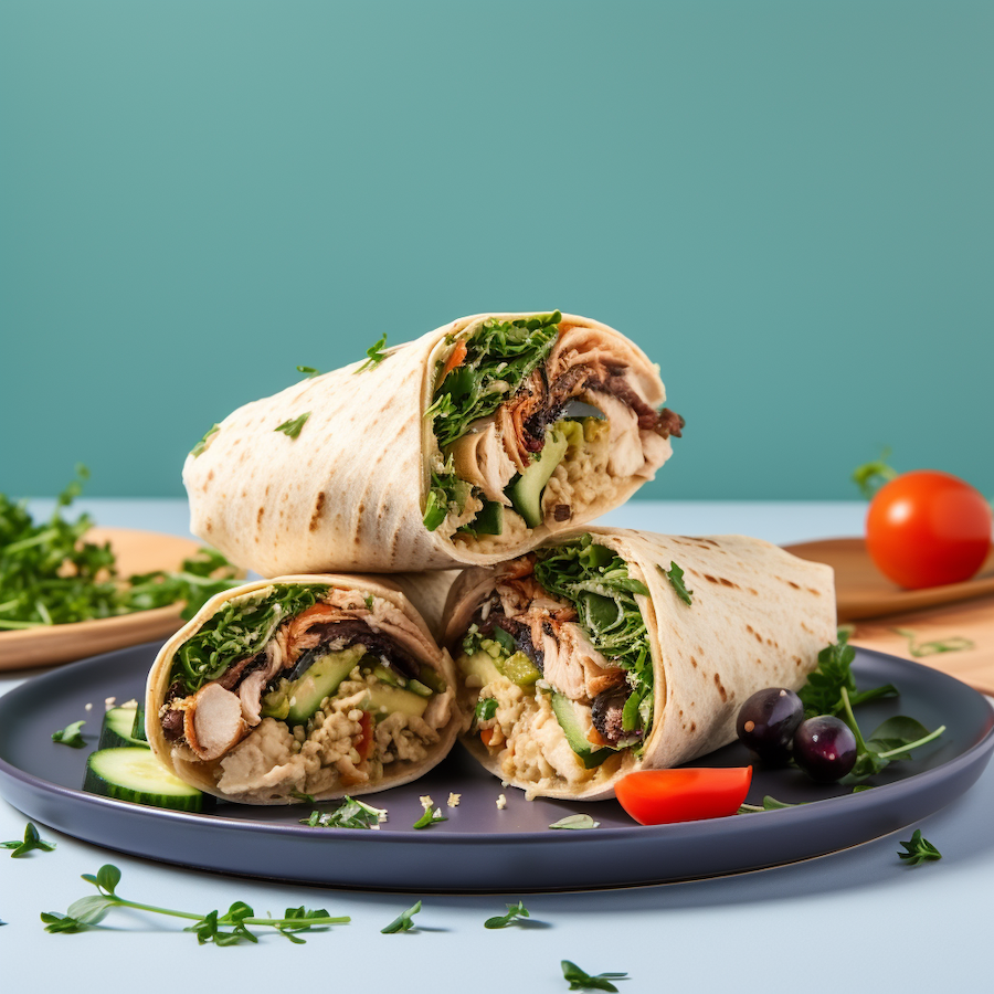 Mediterranean Turkey and Hummus Wrap: A Healthy Choice
