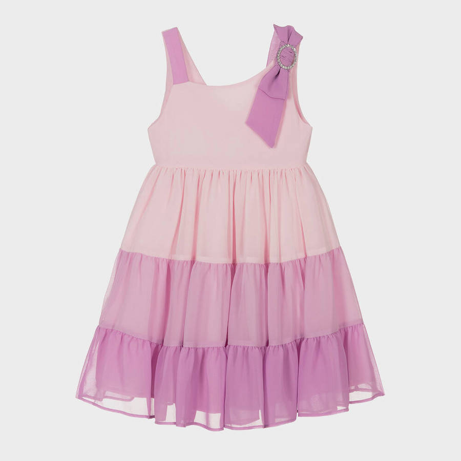 Girls Pink & Purple Chiffon Dress