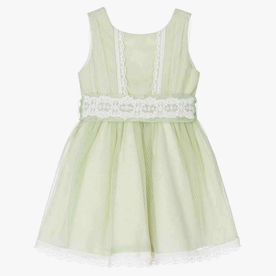 Girls Light Green Tulle Dress