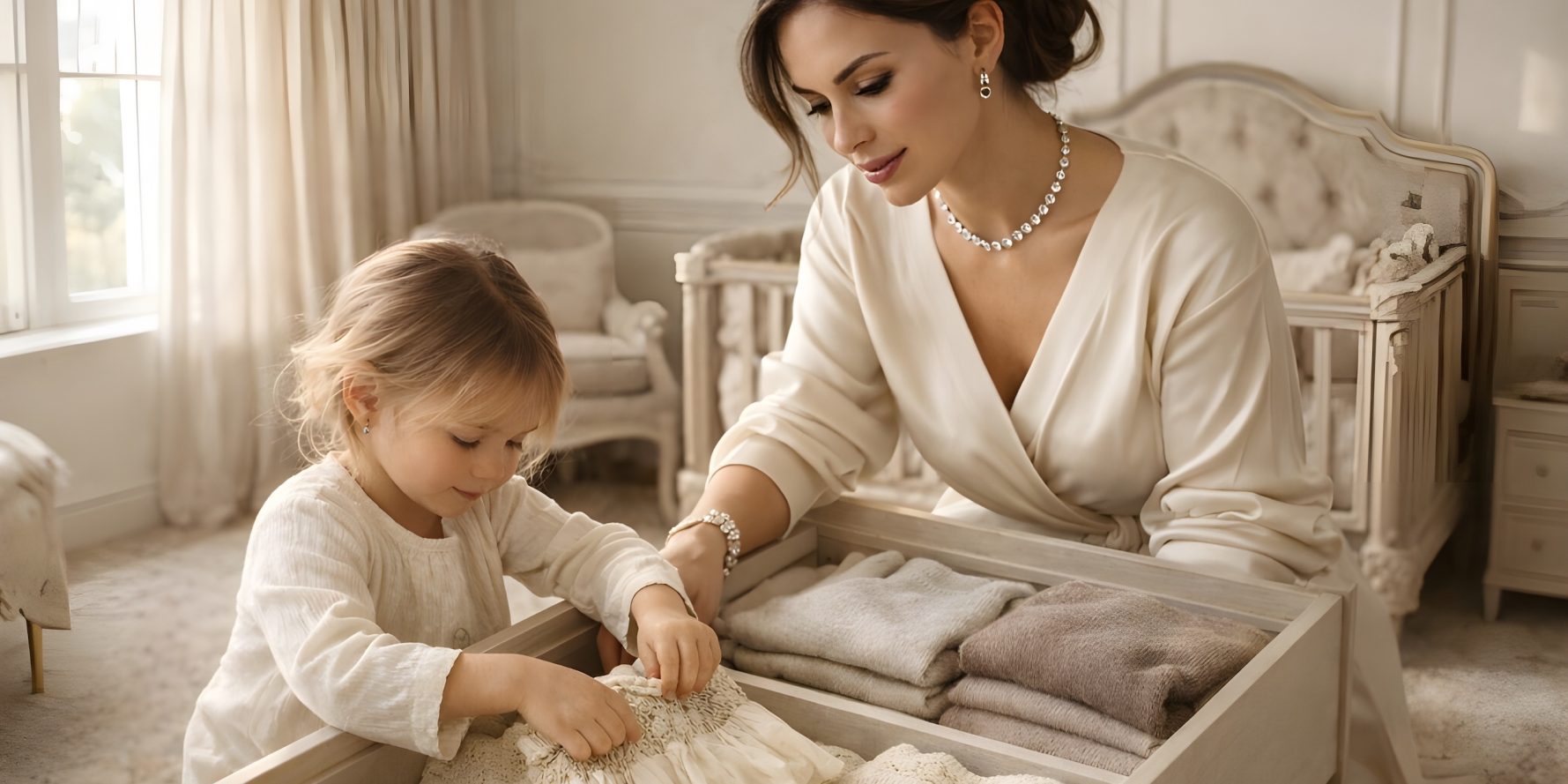 Luxury children's clothing folded and stored for resale — Kidrovia guide to what to do with outgrown designer kids' clothes