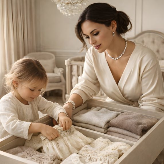 Luxury children's clothing folded and stored for resale — Kidrovia guide to what to do with outgrown designer kids' clothes